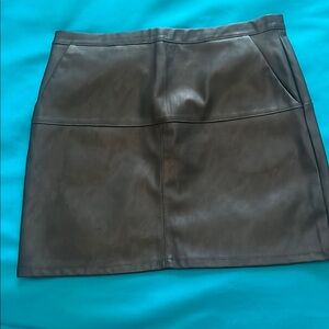 Shinestar Black Faux Leather Mini Skirt for Night Out